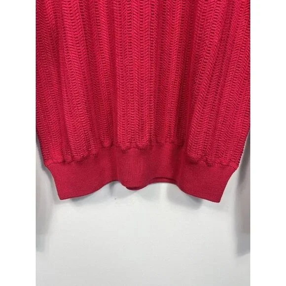 Joie Womens Sweater Large Pink Crew Neck Balloon Sleeve 100% Cotton - Picture 7 of 10